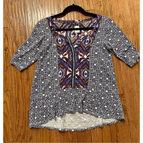 Anthropologie akemi & kin printed embroidered top s - Picture 7 of 10